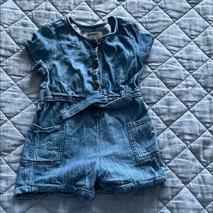 Old Navy Kids Button-Up Denim Romper - Light Blue